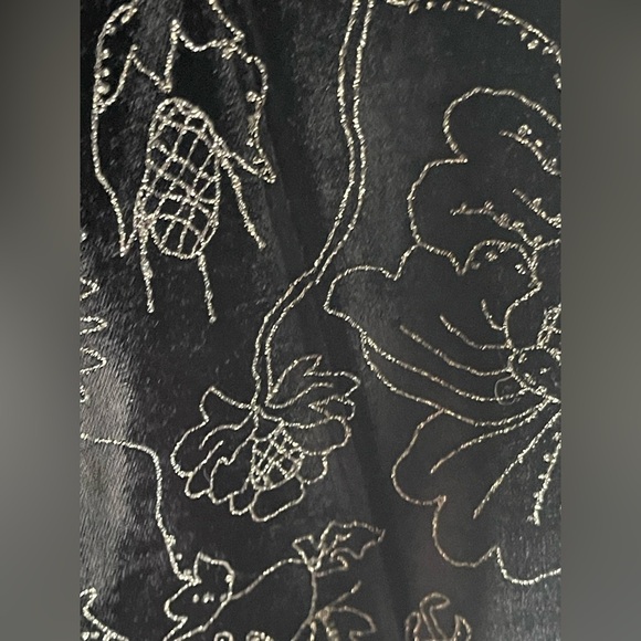 The Kooples NWT BLACK VELVET SUIT TROUSERS with Glitter Floral Print - Picture 7 of 16